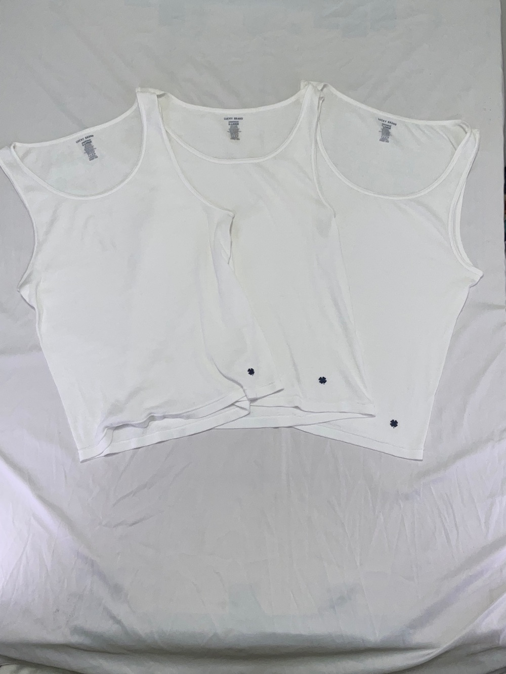 Lucky Brand Classic White Scoop Neck Ribbed Tank Top - 3 Pack